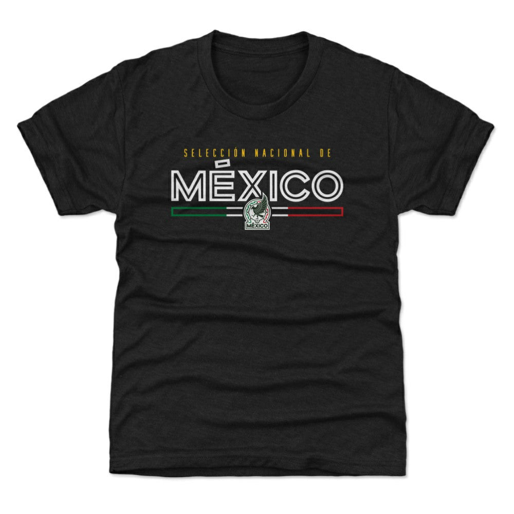 Mexico National Team 500 Level Youth Inline Tri-Blend T-Shirt - Black