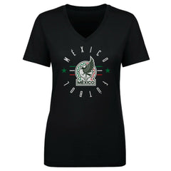 Mexico National Team 500 Level Women's Futbol V-Neck T-Shirt - Black