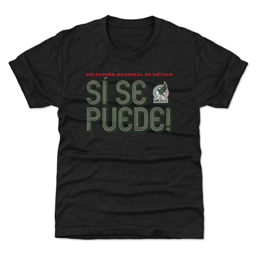 Mexico National Team 500 Level Youth Si Se Puede Inline Bold T-Shirt - Black