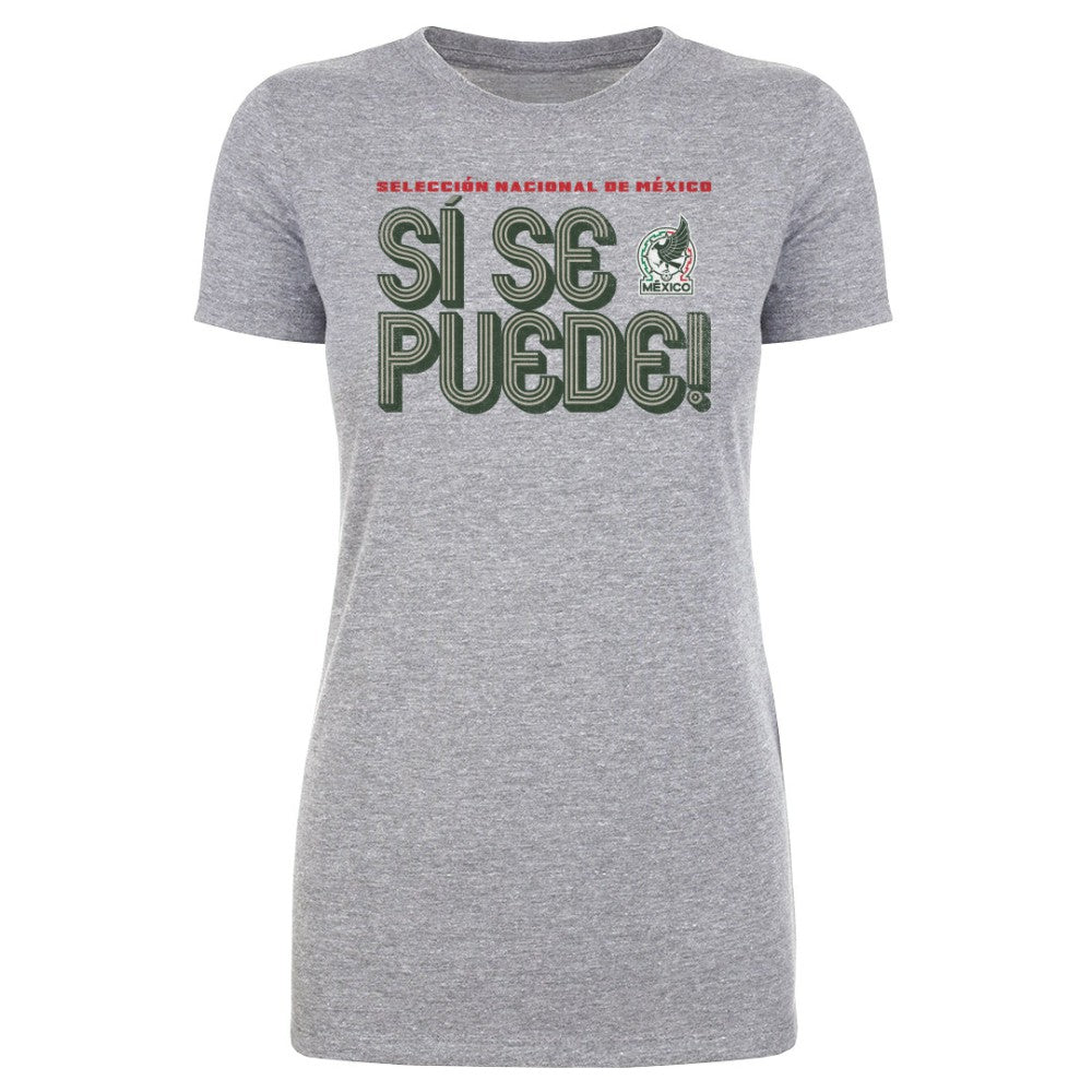Mexico National Team 500 Level Women's Si Se Puede Inline Bold T-Shirt - Heather Gray
