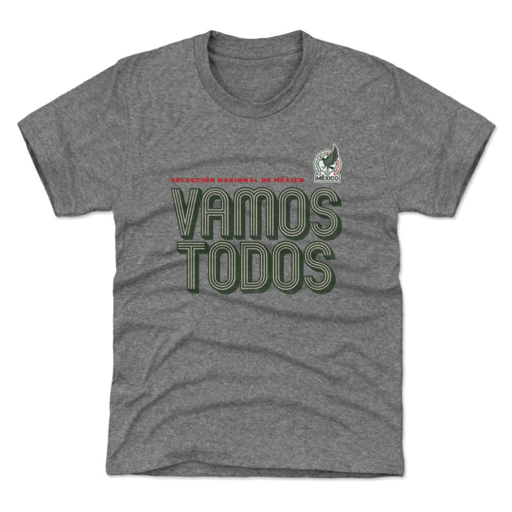 Mexico National Team 500 Level Youth Vamos Todos Inline Bold T-Shirt - Gray