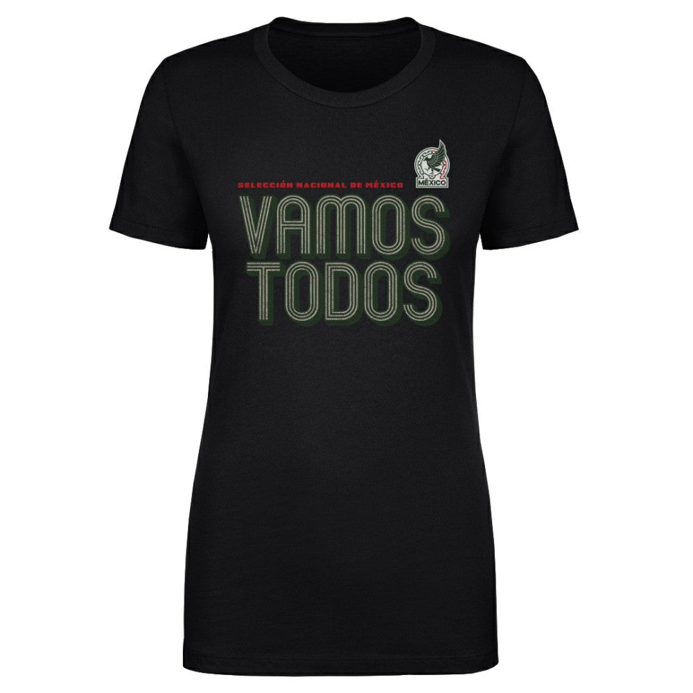 Mexico National Team 500 Level Women's Vamos Todos Inline Bold T-Shirt - Black