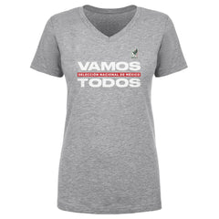 Mexico National Team 500 Level Women's Vamos Todos V-Neck T-Shirt - Heather Gray