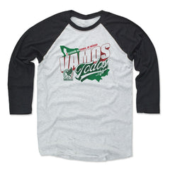 Mexico National Team 500 Level Vamos Todos 3/4-Sleeve Tri-Blend Baseball T-Shirt - Black/White