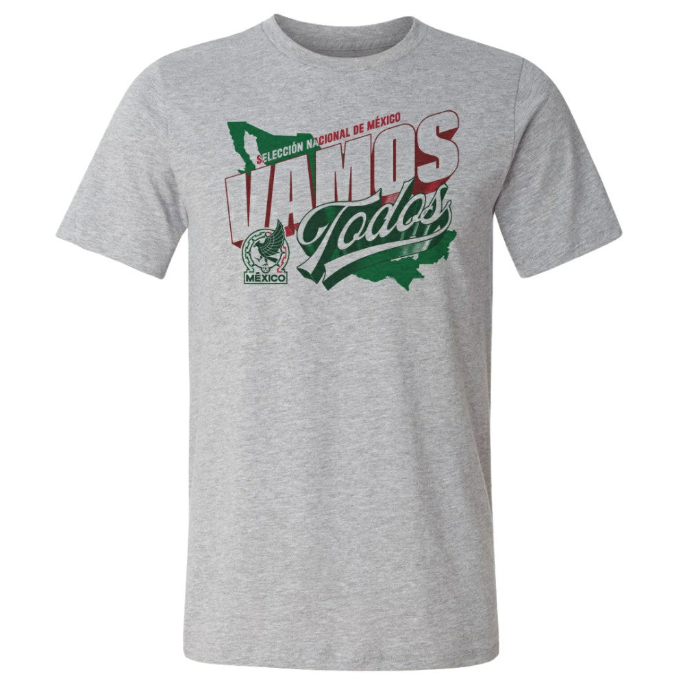 Mexico National Team 500 Level Vamos Todos Country Cotton T-Shirt - Heather Gray