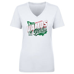 Mexico National Team 500 Level Women's Vamos Todos Country V-Neck T-Shirt - White