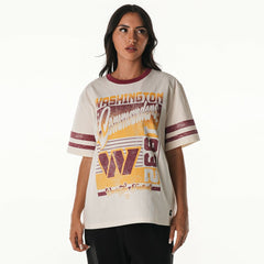 The Wild Collective Women's Vintage Drop Shoulder Oversized Boyfriend T-Shirt - Washington Commanders