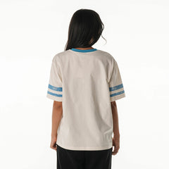 The Wild Collective Women's Vintage Drop Shoulder Oversized Boyfriend T-Shirt - Detroit Lions
