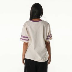 The Wild Collective Women's Vintage Drop Shoulder Oversized Boyfriend T-Shirt - Minnesota Vikings