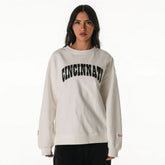 The Wild Collective Women's Rock Crystal Oversized Crewneck Sweatshirt - Cincinnati Bengals
