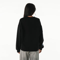 The Wild Collective Women's Rock Crystal Oversized Crewneck Sweatshirt - Detroit Lions