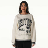 The Wild Collective Women's Oversized Vintage French Terry Sweatshirt - Seattle Seahawks