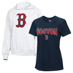 MLB Boston Red Sox G-III 4Her by Carl Banks Women's T-Shirt and Hoodie Combo Pack