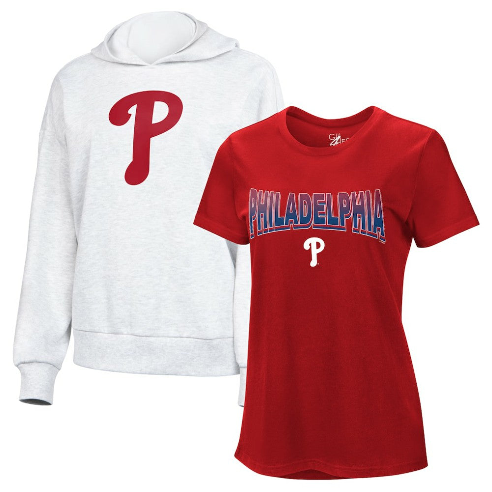 MLB Philadelphia Phillies G-III 4Her by Carl Banks Women's T-Shirt and Hoodie Combo Pack