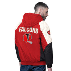 Starter Oxford Crinkle Full-Snap Hoodie Jacket - Atlanta Falcons
