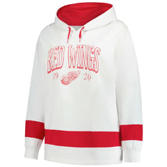 NHL White Detroit Red Wings Profile Women's Plus Size Hoodie