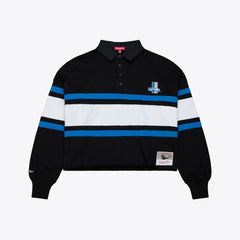 Women's Cropped Long Sleeve Rugby Polo - Detroit Lions