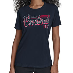 MLB St. Louis Cardinals Starter Women's Groovy Script Team Fitted T-Shirt