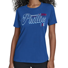 MLB Philadelphia Phillies Starter Women's Groovy Script Team Fitted T-Shirt