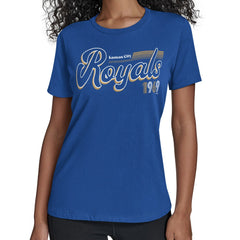 MLB Kansas City Royals Starter Women's Groovy Script Team Fitted T-Shirt