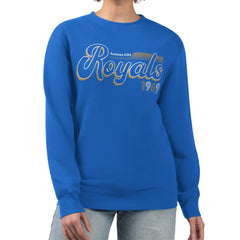 MLB Kansas City Royals Starter Women's Groovy Script Team Fleece Pullover Sweatshirt