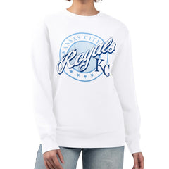 MLB Kansas City Royals G-III 4Her by Carl Banks Women's Pinstripe Circle Team Fleece Pullover Sweatshirt