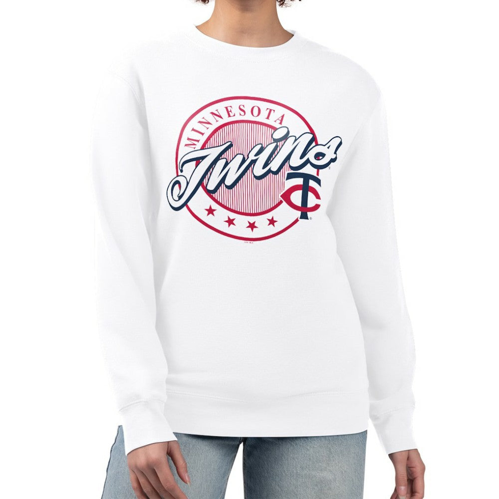 MLB Minnesota Twins G-III 4Her by Carl Banks Women's Pinstripe Circle Team Fleece Pullover Sweatshirt