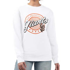 MLB San Francisco Giants G-III 4Her by Carl Banks Women's Pinstripe Circle Team Fleece Pullover Sweatshirt