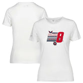 NHL White Alexander Ovechkin Washington Capitals Levelwear Women's NHL All-Time Leading Goal Scorer Milestone Stripes Name & Number Maddox T-Shirt