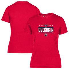 NHL Red Alexander Ovechkin Washington Capitals Levelwear Women's NHL All-Time Leading Goal Scorer Milestone Stars Name & Number Maddox T-Shirt