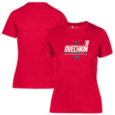 NHL Red Alexander Ovechkin Washington Capitals Levelwear Women's NHL All-Time Leading Goal Scorer Milestone Name & Number Maddox T-Shirt