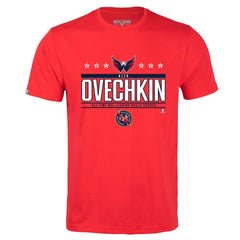 NHL Red Alexander Ovechkin Washington Capitals Levelwear NHL All-Time Leading Goal Scorer Milestone Stars Name & Number Richmond T-Shirt