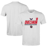 NHL White Alexander Ovechkin Washington Capitals Levelwear NHL All-Time Leading Goal Scorer Milestone Name & Number Richmond T-Shirt