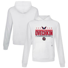 NHL White Alexander Ovechkin Washington Capitals Levelwear NHL All-Time Leading Goal Scorer Milestone Stars Name & Number Relay Pullover Hoodie