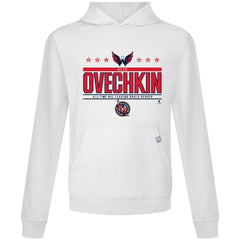 NHL White Alexander Ovechkin Washington Capitals Levelwear NHL All-Time Leading Goal Scorer Milestone Stars Name & Number Relay Pullover Hoodie