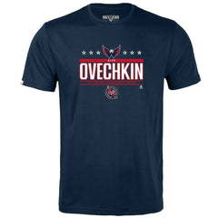 NHL Navy Alexander Ovechkin Washington Capitals Levelwear Youth NHL All-Time Leading Goal Scorer Milestone Stars Name & Number Little Richmond T-Shirt