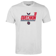 NHL White Alexander Ovechkin Washington Capitals Levelwear Youth NHL All-Time Leading Goal Scorer Milestone Name & Number Little Richmond T-Shirt