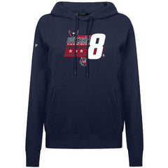 NHL Navy Alexander Ovechkin Washington Capitals Levelwear Women's NHL All-Time Leading Goal Scorer Milestone Stripes Name & Number Adorn Pullover Hoodie