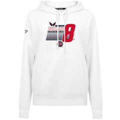NHL White Alexander Ovechkin Washington Capitals Levelwear Women's NHL All-Time Leading Goal Scorer Milestone Stripes Name & Number Adorn Pullover Hoodie