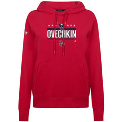 NHL Red Alexander Ovechkin Washington Capitals Levelwear Women's NHL All-Time Leading Goal Scorer Milestone Stripes Name & Number Adorn Pullover Hoodie