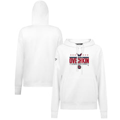 NHL White Alexander Ovechkin Washington Capitals Levelwear Women's NHL All-Time Leading Goal Scorer Milestone Stripes Name & Number Adorn Pullover Hoodie
