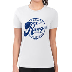 MLB Texas Rangers G-III 4Her by Carl Banks Women's Super-Slim Fit Lightweight Distressed Baseball Team T-Shirt