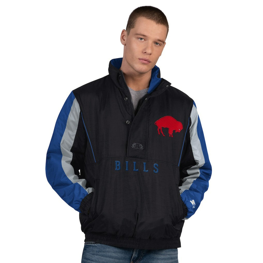 Starter Thursday Night Gridiron Vintage Logo Half-Zip Jacket - Buffalo Bills