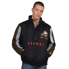 Starter Thursday Night Gridiron Vintage Logo Half-Zip Jacket - Cleveland Browns