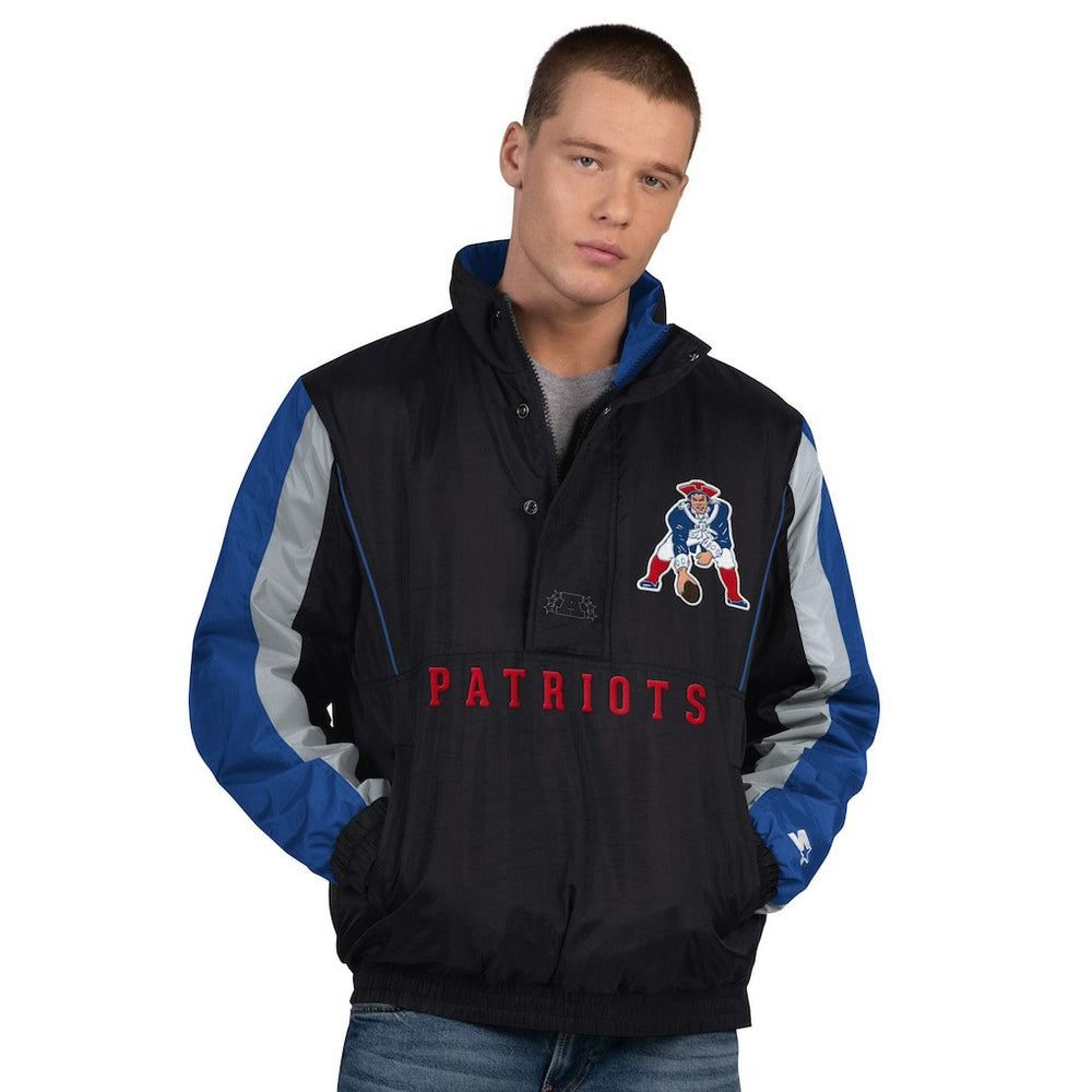 Starter Thursday Night Gridiron Vintage Logo Half-Zip Jacket - New England Patriots