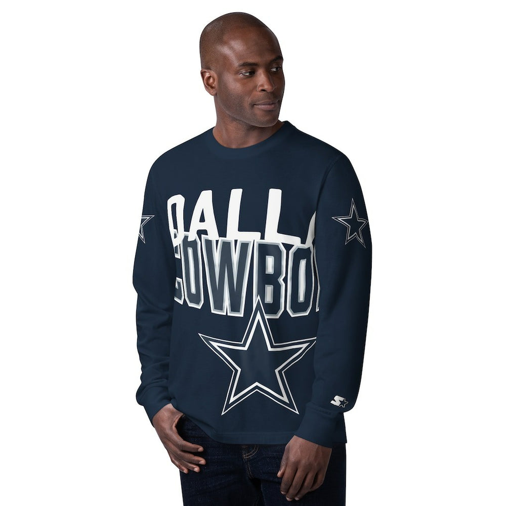 Starter Clutch Hit Long Sleeve T-Shirt - Dallas Cowboys