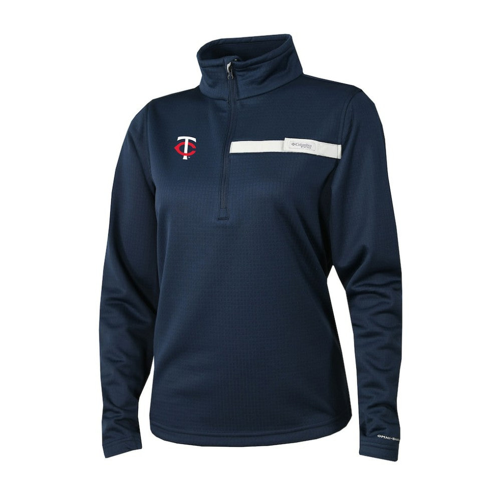 MLB Minnesota Twins Columbia Women's Skiff Guide Fleece Half-Zip Pullover Jacket