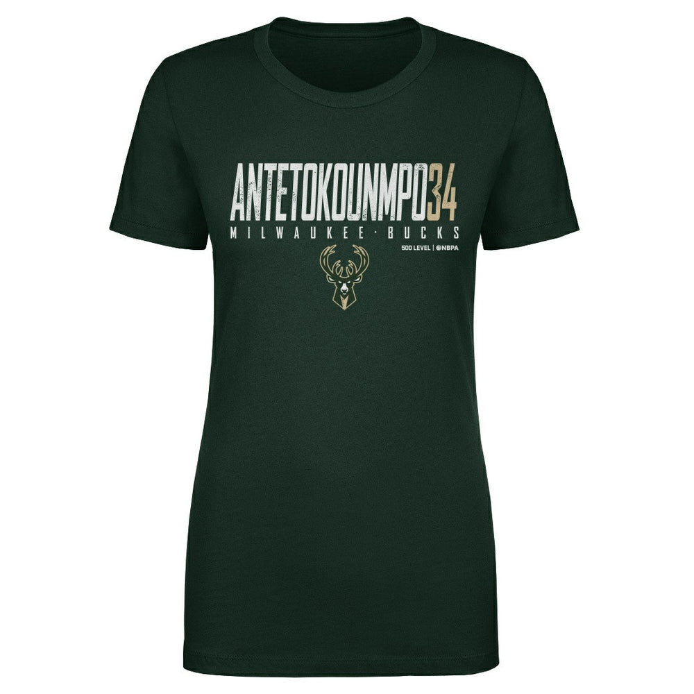 NBA Giannis Antetokounmpo Milwaukee Bucks 500 Level Women's Elite T-Shirt