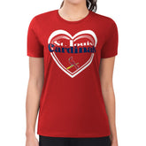 MLB St. Louis Cardinals G-III 4Her by Carl Banks Women's Super-Slim Fit Lightweight Double Heart T-Shirt