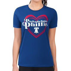 MLB Philadelphia Phillies G-III 4Her by Carl Banks Women's Super-Slim Fit Lightweight Double Heart T-Shirt